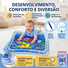 Tapete Infantil de Água Inflável para Bebê Sensorial Coordenação Motora Brinquedo Educativo