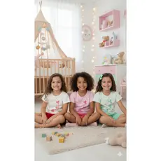 Conjunto Infantil Blusa com Estampa e Shorts Kely Kety Verão