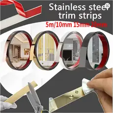Fita metalizada para decoracao de Pvc 10mm/15mm/20mm/30mm azulejo decorativoCom Dupla face com 5 Metros