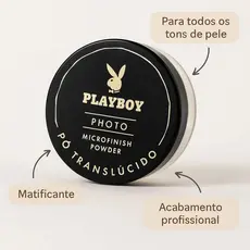 PÓ TRANSLUCIDO PLAYBOY PHOTO MICROFINISH POWDER HULTRAFINO PO SOLTO MAKE PERFEITA REDUZ A OLEOSIDADE 3 TONS