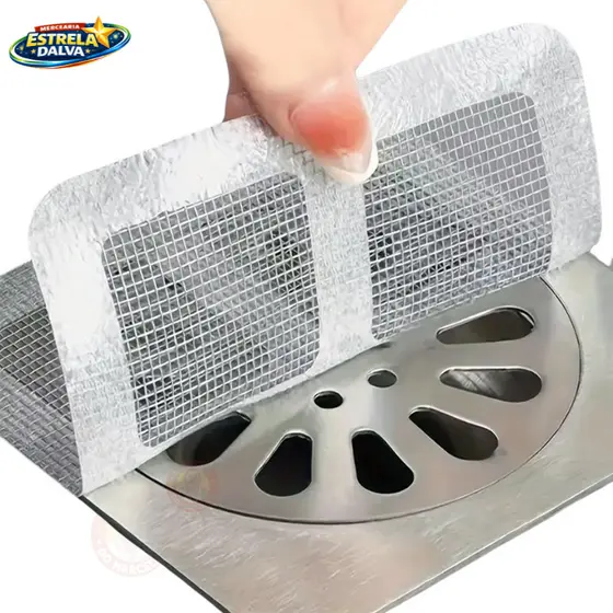 Kit 30 Adesivos Protetores de Ralo Tela Descartavel Anti Entupimento e Anti Insetos Para Casa Fácil e Pratico