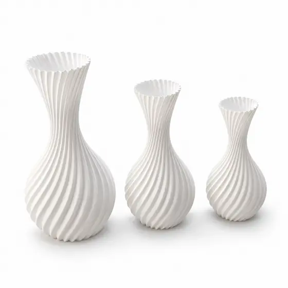 Kit 3 Vasos Decorativos Em Espiral Moderno Sala Cozinha Decoração Ambiente Plástico Resistente