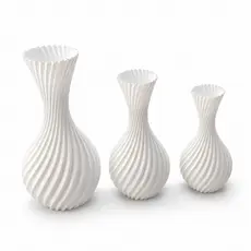 Kit 3 Vasos Decorativos Em Espiral Moderno Sala Cozinha Decoração Ambiente Plástico Resistente