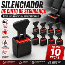 Silenciador Cinto de Segurança Kit com 4 Linguetas Clip Anti Alarme Universal