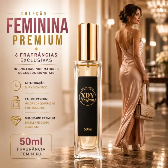 Perfume Feminino 50ml Eau de Parfum Alta Fixação Longa Duração Frasco Vidro Premium XDY Parfum