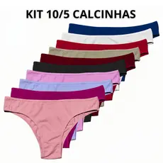 Kit 10 Calcinha Feminina 100% Algodão Conforto Premium Tanga