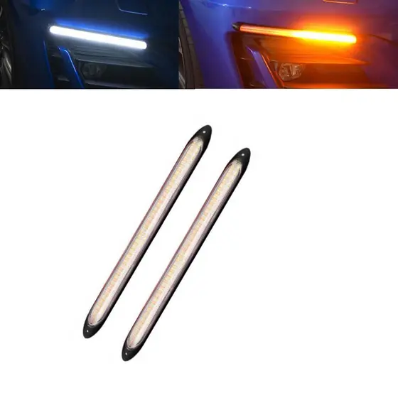 luz diurna de LED flexível para carros e caminhao luz indicadora de seta de transmissão de duas core