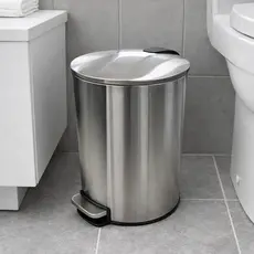 Kit 3 Lixeira Inox 5L com Pedal | Lixeira para Banheiro e Cozinha com Tampa