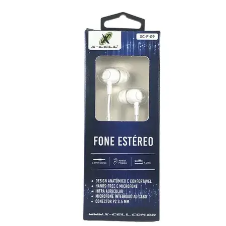 Fone De Ouvido P2 Extra Bass C/ Microfone X-cell Xc-f-09