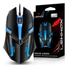 Mouse Gamer Com Fio Lehmox Led Rgb Design Ergonômico 1,35m Preto