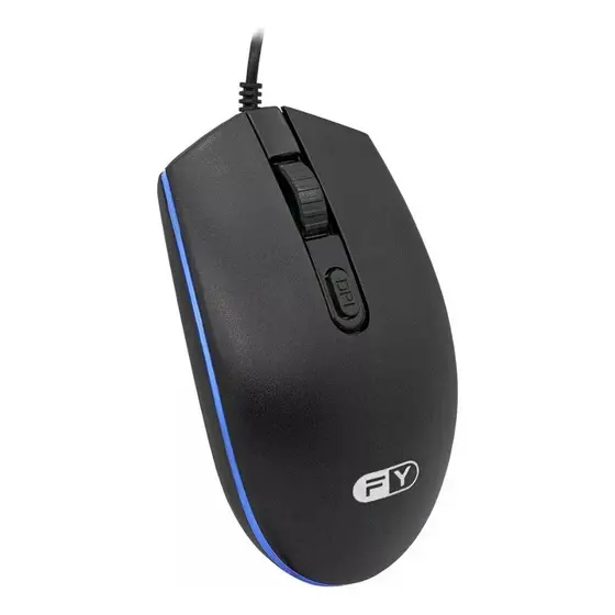 Mouse Óptico Convencional FY FY-852 Rgb Preto USB 1000dpi