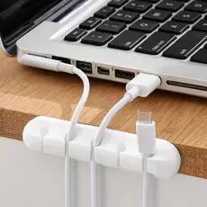 Organizador de Cabos e Fios Mesa 3 5 7 Entradas em Silicone Flexível