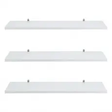 Kit 3 Prateleiras MDF Branco 45x15cm Premium com Suporte Reforçado + Parafusos | Organização