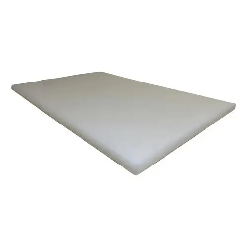 Tabua De Carne 40x25cm 15mm Corte Polietileno Restaurante Cor Branco Liso