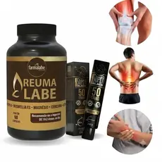 Kit Reumalabe - Articulações Sem Dor + Pomada Massageadora Colágeno tipo 2 Dores Musculares – 60 cápsulas