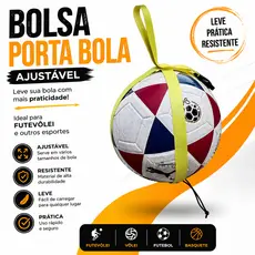 Bolsa Porta Bola Futevôlei Ajustável | Suporte para Bola Vôlei Futebol Basquete | Regulável Resistente