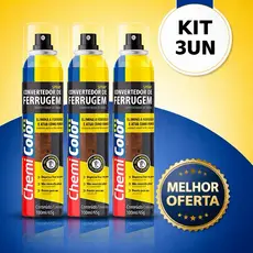 3 Unidades Convertedor De Ferrugem Chemicolor Spray 100ml Aplica Fácil