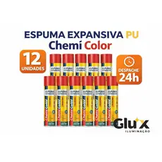 12 Unidades Espuma Expansiva 500ml CHEMICOLOR Uso Geral Vedação Portas Janelas Ar Condicionado e Buracos Preço deAtacado