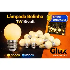 20 Lâmpadas Bolinha G45 1w/3w Led Mini Bulbo Luz Amarela 3000k Luz Branca 6500K Decoração Abajur Varal Cordão Bivolt