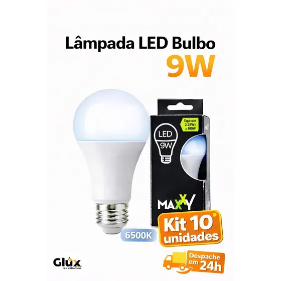 10 Unidades Lâmpada Led Bulbo A60 9w Pera Branco Frio 6500K Branco Quente 3000K Luz Amarela 4000k Luz Neutra Bivolt E27