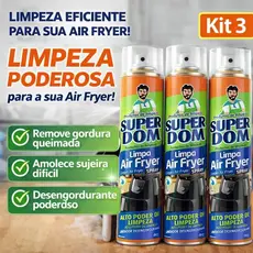 3 Unidades Spray Limpa Air Fryer Alto Poder De Limpeza, Dissolve A Gordura Limpeza Sem Esforço 250ml Aplicar direto