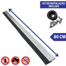 VEDA PORTA ALUMÍNIO REFORÇADO ANTI INSETO - POEIRA - FRIO | 70CM 80CM 90CM 100 KIT INSTALAÇÃOCM 1M