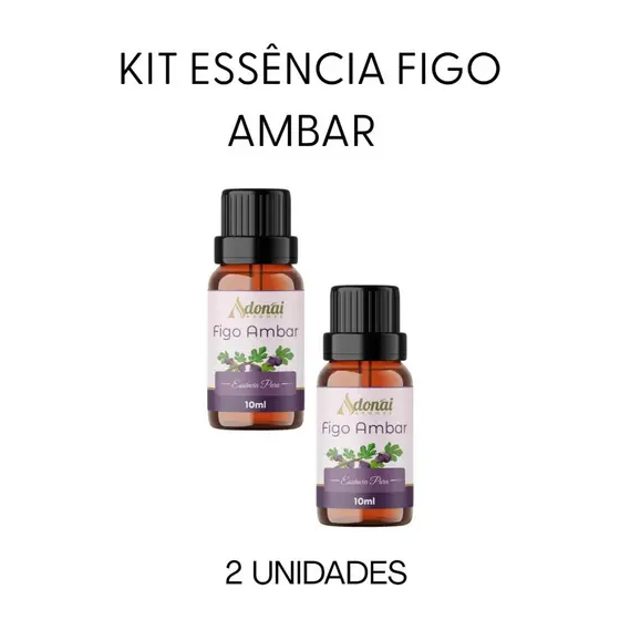 Kit 2 Essência Aromática Figo Ambar 10ml Adonai Difusol Elétrico Umidificador