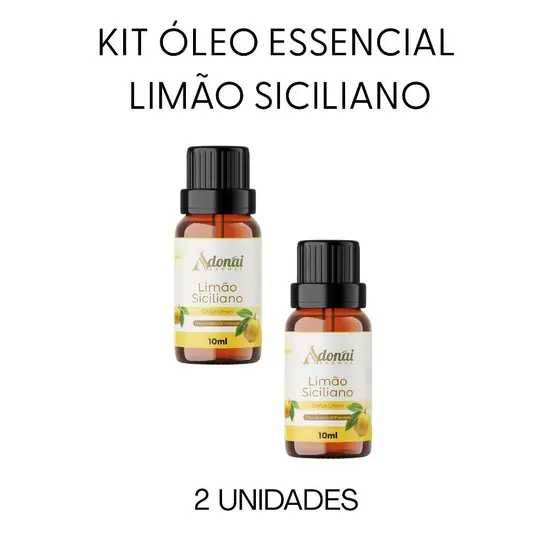 Kit 2 Óleo Essencial Premium Limão Siciliano 10ml Adonai Difusor Elétrico Umidificador Aromaterapia