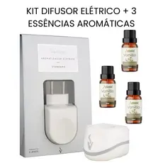 KIt Difusor Elétrico + 3 Essência Vanilla Baunilha Aroma Doce Casa Limpa