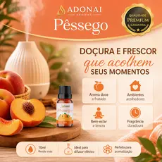 Essência Aromática Pêssego 10ML Aroma Difusor Elétrico Umidificador Aromatização Doce Fresco Natural