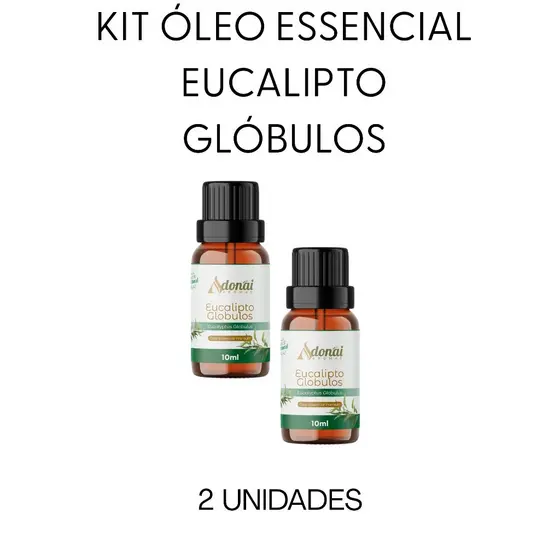 Kit 2 Óleo Essencial Premium Eucalipto Globulos 10ml Adonai Difusor Elétrico Umidificador