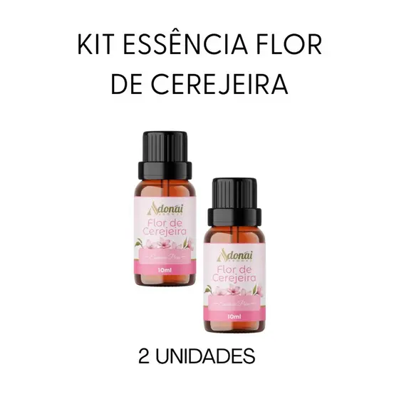 Kit 2 Essência Aromática Flor de Cerejeira Floral Doce 10ml Adonai Difusol Elétrico Umidificador