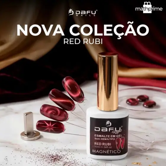 Esmalte Cat Eyes Magnético Vermelho Dafu Efeito Olho de Gato Red Rubi 10ml