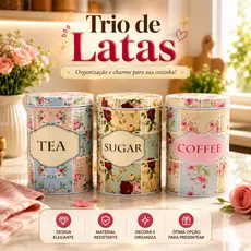Lata Pote Café Açúcar Chá Porta Mantimento Kit de Latas Decoração Cozinha Sala Multiuso
