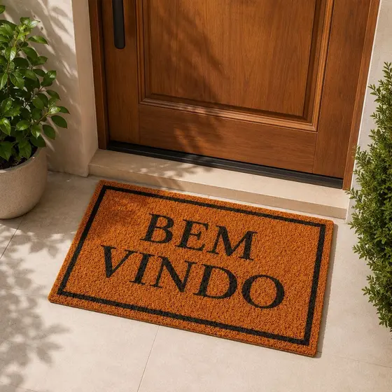 Tapete de Porta Entrada Capacho Emborrachado Casa Decorativo Sala Apartamento