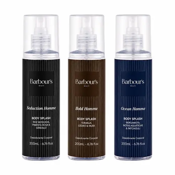 Kit Trio Body Splash Homem Barbours 200ml