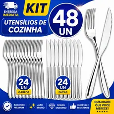 Talheres Cozinha Faqueiro Completo Prateado Aço Inox Restaurante Buffet Garfo Faca  Profissionais Hotel Resistente