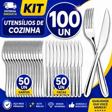 Talheres Cozinha Faqueiro Completo Prateado Aço Inox Restaurante Buffet Garfo Faca  Profissionais Hotel Resistente