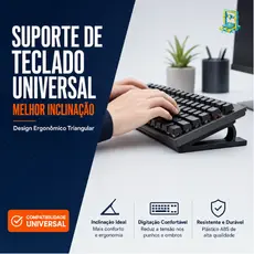 Suporte Teclado Universal Ergonômico Inclinação Ajustável Preto Branco Kit 2 Peças