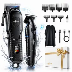 Kit Profissional Maquina Cortar Cabelo e Aparador com Bateria Longa Duração180min,Recarregável USB,para Barba e Detalhes