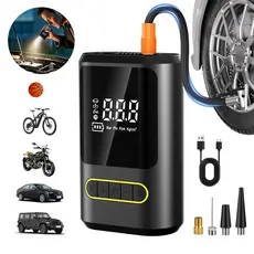Compressor Portátil Pneu Calibrador Digital Carro Moto Bicicleta Power Bank 6600mAh Lanterna LED