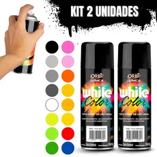 Kit 2 Tinta Spray Orbi 340ml Uso Geral Secagem Rápida e Alta Cobertura Brilhante