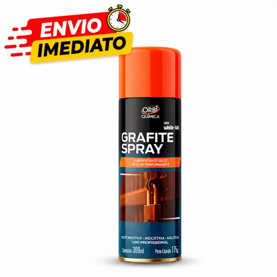 Grafite Spray Orbi 300ml Lubrificante Seco Cadeado Corrente Trilho Portão