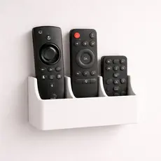 Suporte Organizador para Controles Remotos 3 Compartimentos | Porta Controle de Parede ou Mesa.