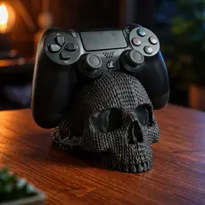 Suporte Base para Controle PS4 em Formato de Crânio Branco ou Preto – Design Gamer