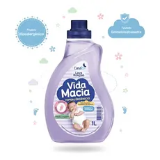 Casa Km Lava Roupas de Bebê  Líquido   Vida Macia 1L - Hipoalergênico