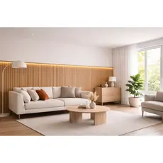 Kit Até 40 Placas Ripado MDF Premium 90x10 Painel Grande Parede Decorativo Autocolante Sala Tv Quarto