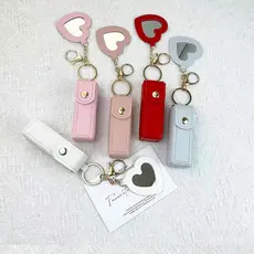 Chaveiro De Bolsa De Batom Portátil Com Espelho mini Pingente De Armazenamento Presente