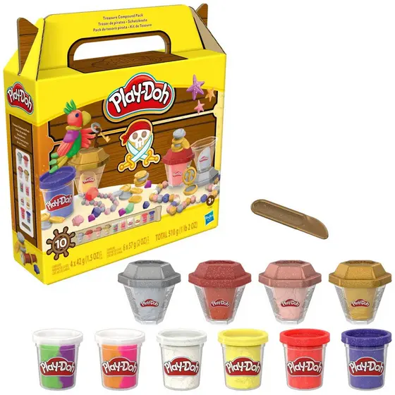 Massa de Modelar Play Doh 10 Potes Tesouro Pirata 510g - Hasbro
