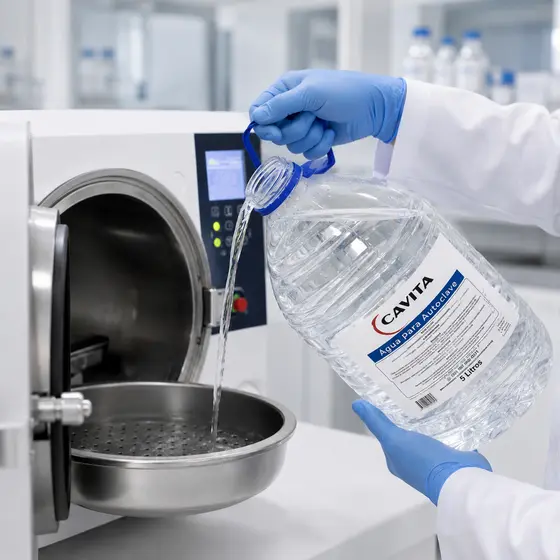 Água Destilada Cavita 5 Litros Para Autoclave CPAP Umidificador Nebulizador Instrumentos Cirúrgicos Alta Pureza